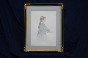 藤井勉 池畔 リトグラフに手彩 | 美濃和紙・掛軸・絵画の販売、買取 