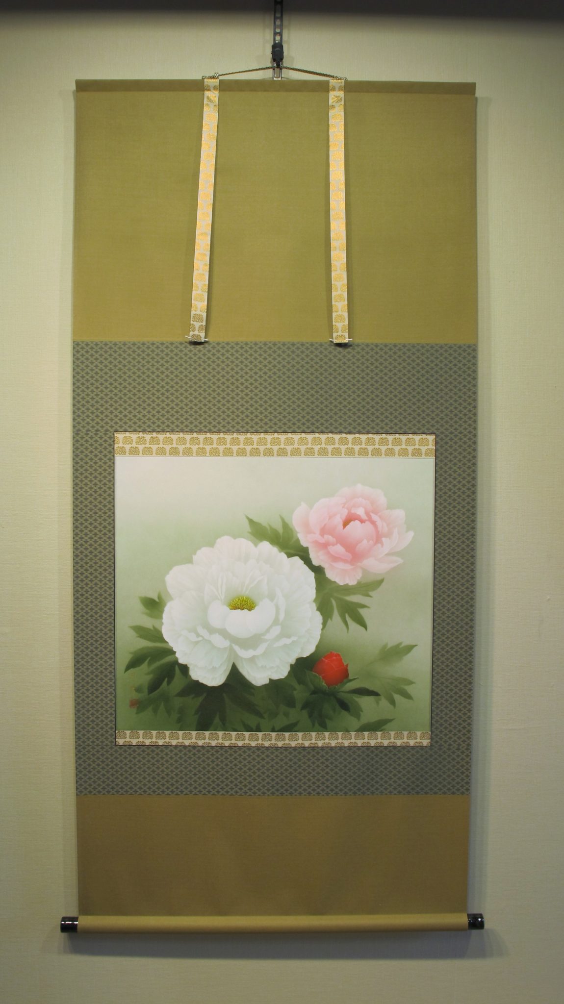 中川幸彦 牡丹 尺八横 美濃和紙 掛軸 絵画の販売 買取なら 株 後藤紙店 後藤画廊