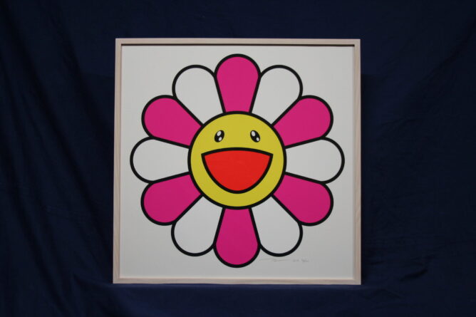 おうちギャラリー 村上隆先生の ピンキーちゃん シルクスクリーン版画  