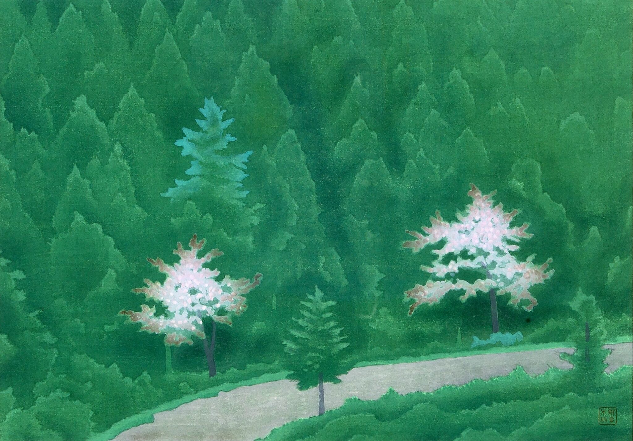 東山魁夷 雪月花・山路 木版版画 1985年制作 | 美濃和紙・掛軸・絵画の 