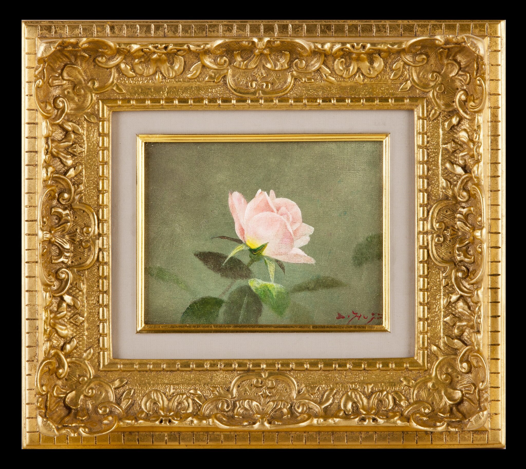 藤井勉 初咲（ピンクバラ） | 美濃和紙・掛軸・絵画の販売、買取なら 