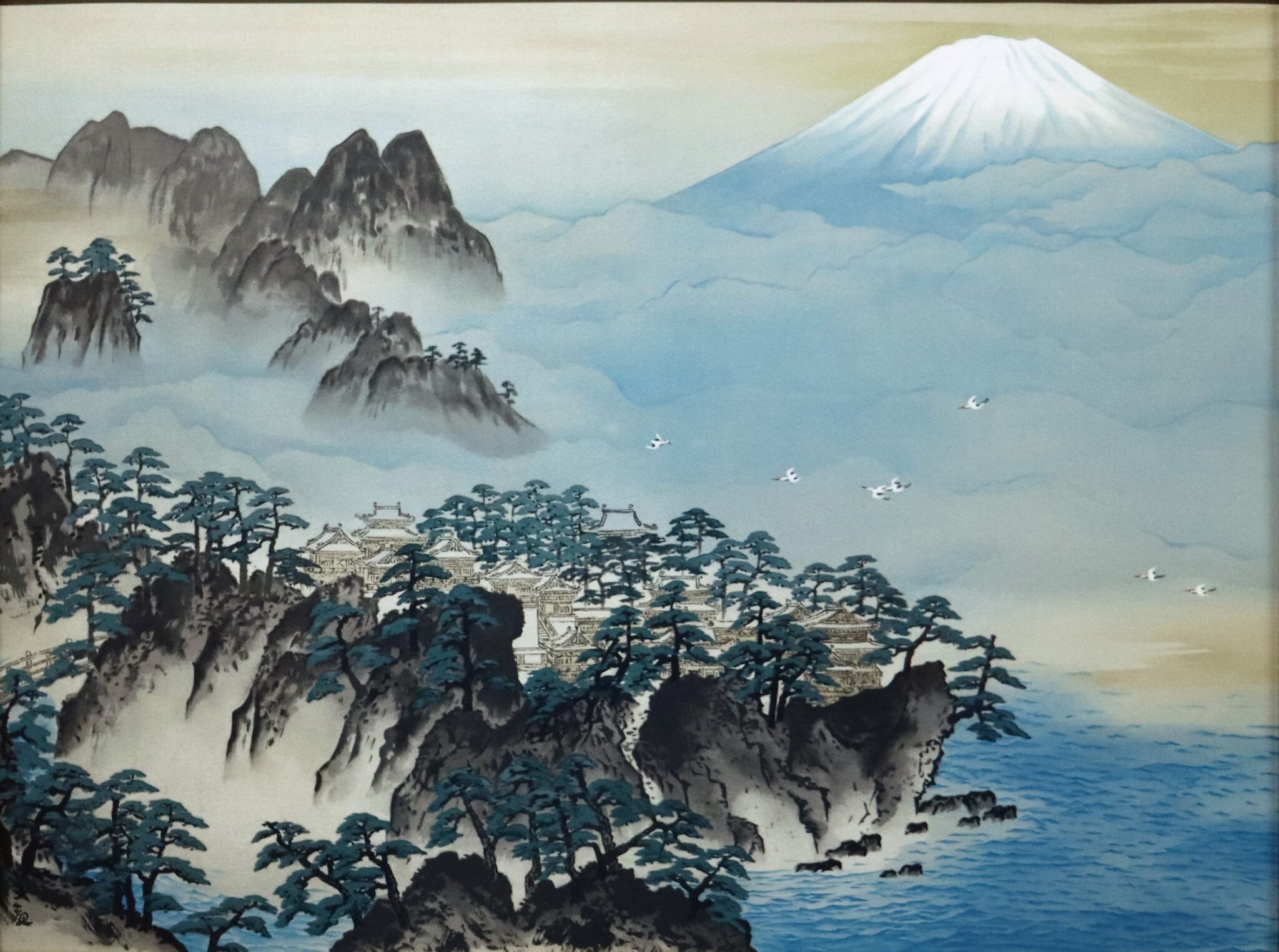 横山大観 掛軸 『蓬莱山』 輝かしき