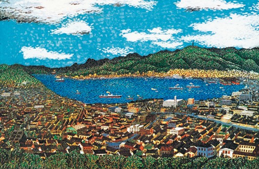 GW特価】山下清 リトグラフ「長崎風景」 - 絵画
