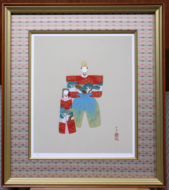 上村松園 「神ひな之図」版画 | 美濃和紙・掛軸・絵画の販売、買取なら 