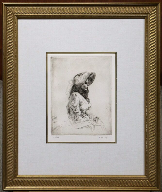 小磯良平、 フランスの女 だるい 、巨匠、希少な大判額装用画集より  