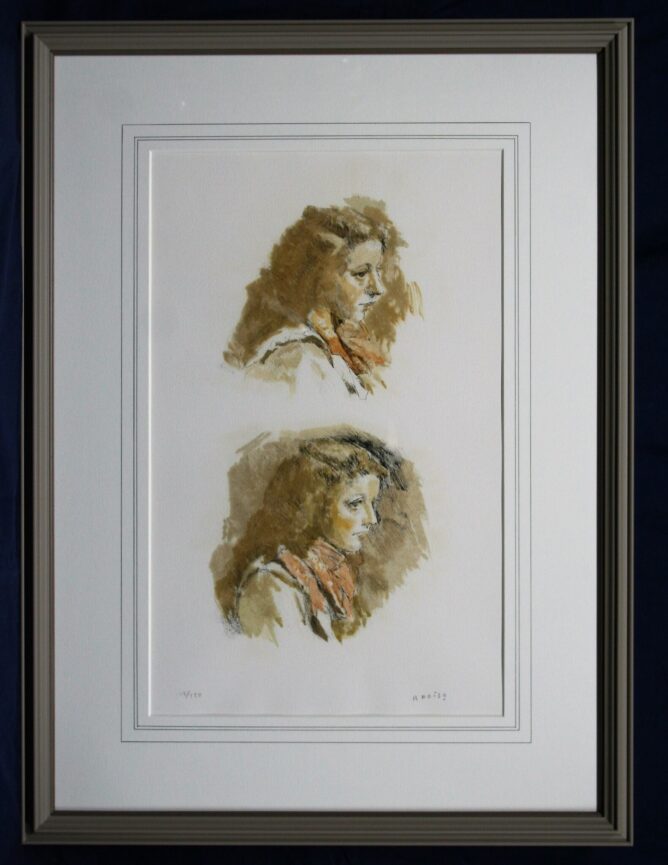 小磯良平「二つの顔」版画 | 美濃和紙・掛軸・絵画の販売、買取なら(株 