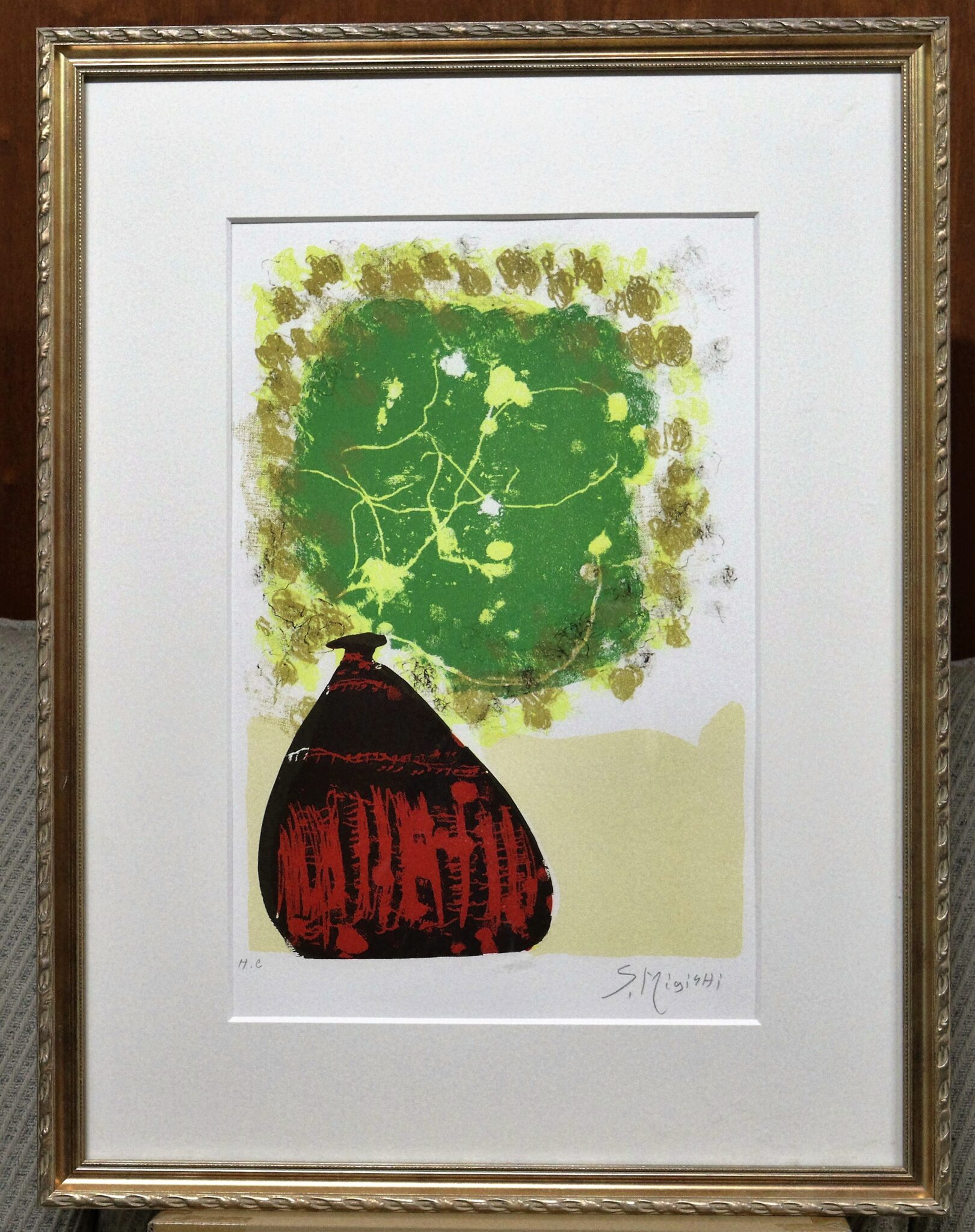 おうちギャラリー三岸節子先生の「緑の花」版画を紹介いたします。 | 絵画・掛軸 お知らせ&おうちギャラリー | 美濃和紙・掛軸・絵画の販売 ...