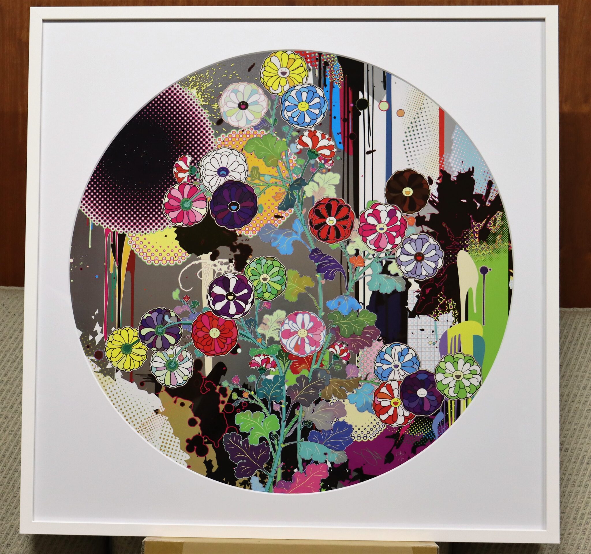 おうちギャラリー 村上隆先生の 琳派のお花と抽象的図像円形 版画を紹介します | 絵画・掛軸 お知らせ&おうちギャラリー | 美濃和紙・掛軸 ...
