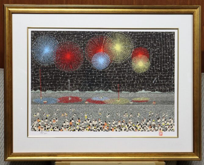 篠田桃紅　荻須高徳　大橋翠石　棟方志功　児玉幸雄　三岸節子　前田青邨　川合玉堂　平山郁夫　伊藤小坡　　堀文子　秋野不矩　草間彌生　片岡球子　　 新山拓　鈴木強　藤田嗣治　武蔵原裕二　森田りえ子　梅原龍三郎