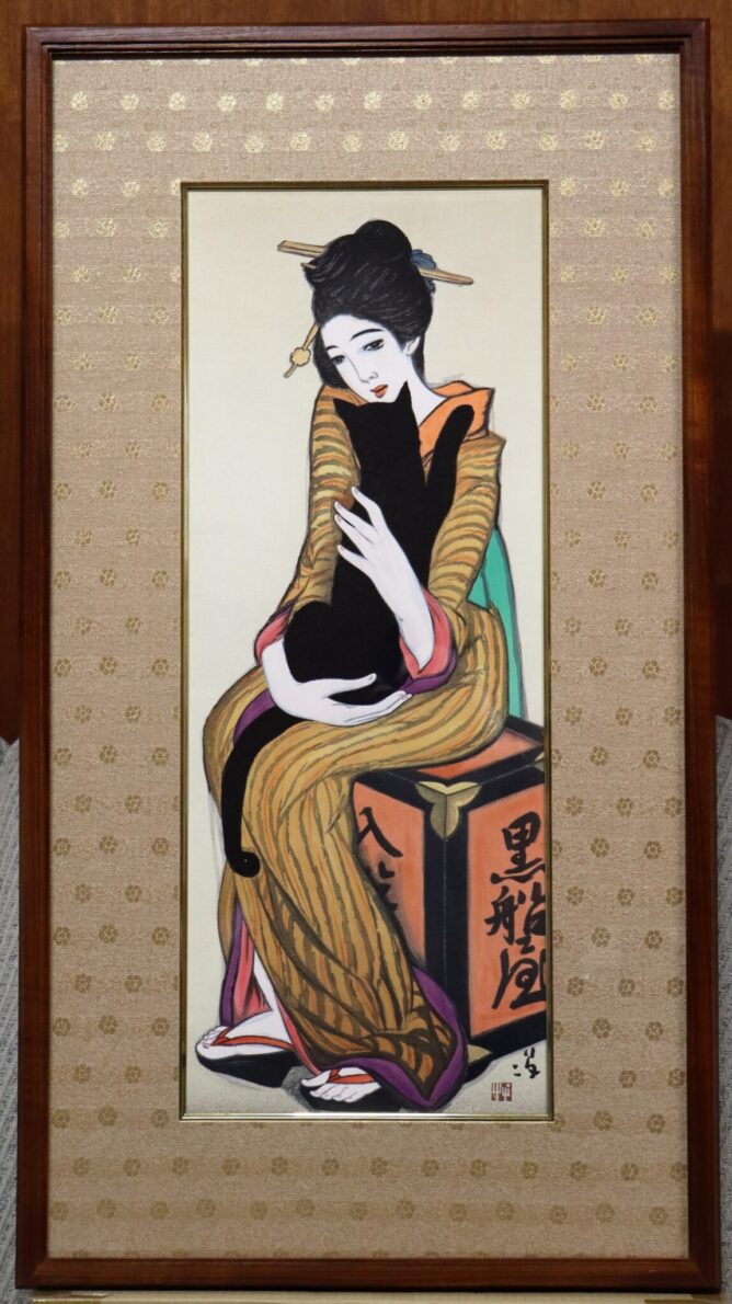 おうちギャラリー 竹久-夢二「黒船屋」木版画を紹介します | 絵画